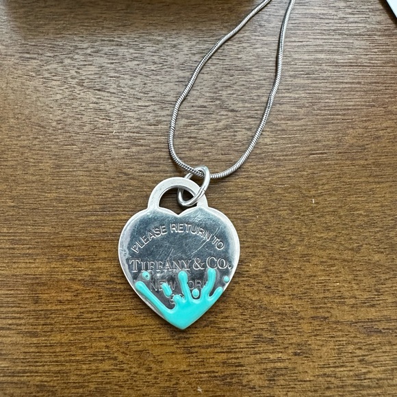 Tiffany & Co silver and turquoise enamel splash necklace - Picture 3 of 5